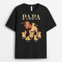 4882AFR1 t shirt personnalise le meilleur papa lion couleur fonce 4882a5l8b