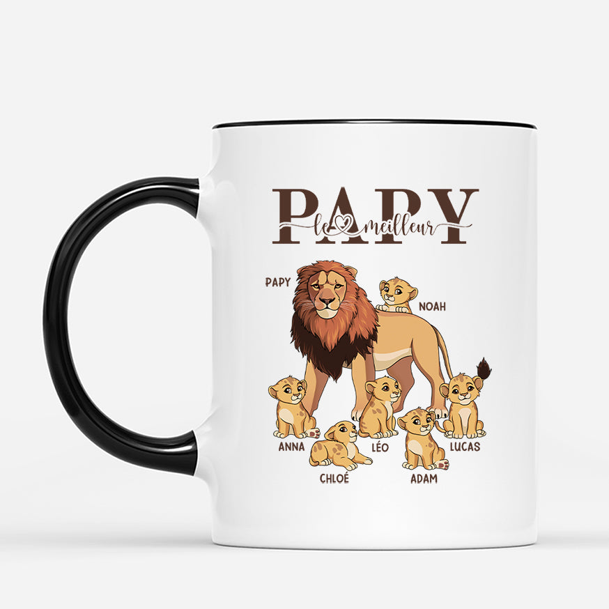 4882MFR2 mug personnalise pour papa le meilleur papa lion 4882m5l8b