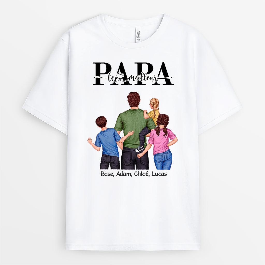 4883AFR1 tee shirt personnalise meilleur papa fort 4883akl5b
