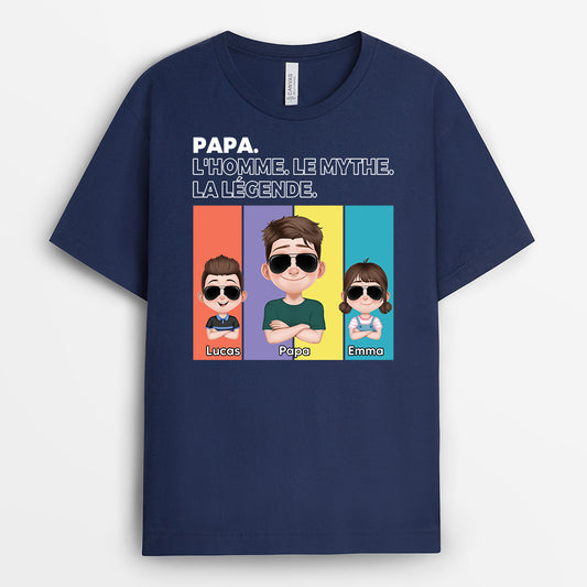 4888AFR2 t shirt personnalise papa lhomme le mythe la legende design cartoon 4888akq5b