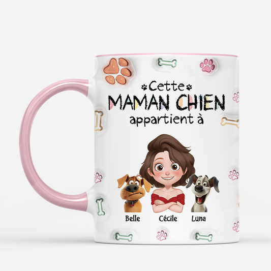 4891MFR2 effet dimpression 3d mug personnalise chien ce papa chien appartient a design cartoon 4891mkh0c