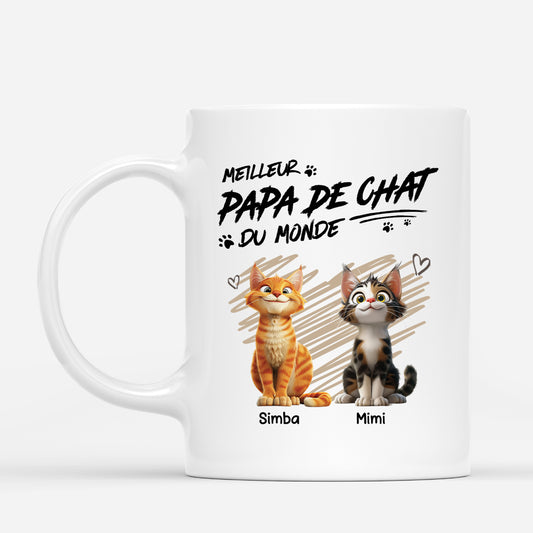 4898MFR1 mug personnalise chat meilleur papa de chat design cartoon 4898m6q5d