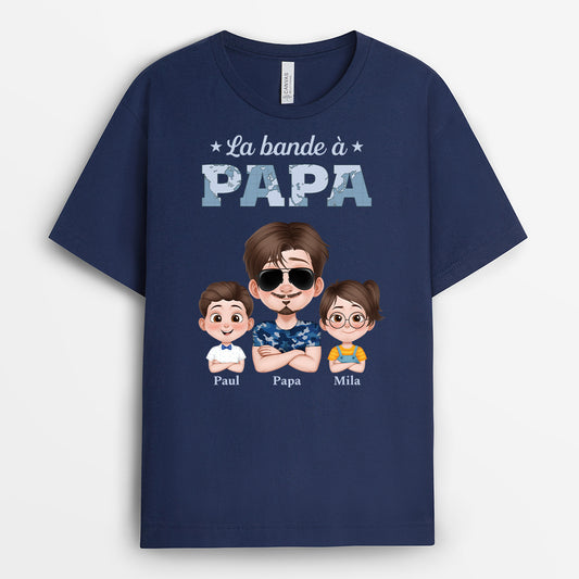 4911AFR1 t shirt personnalise la bande a papa camouflage bleu 4911a5t0b