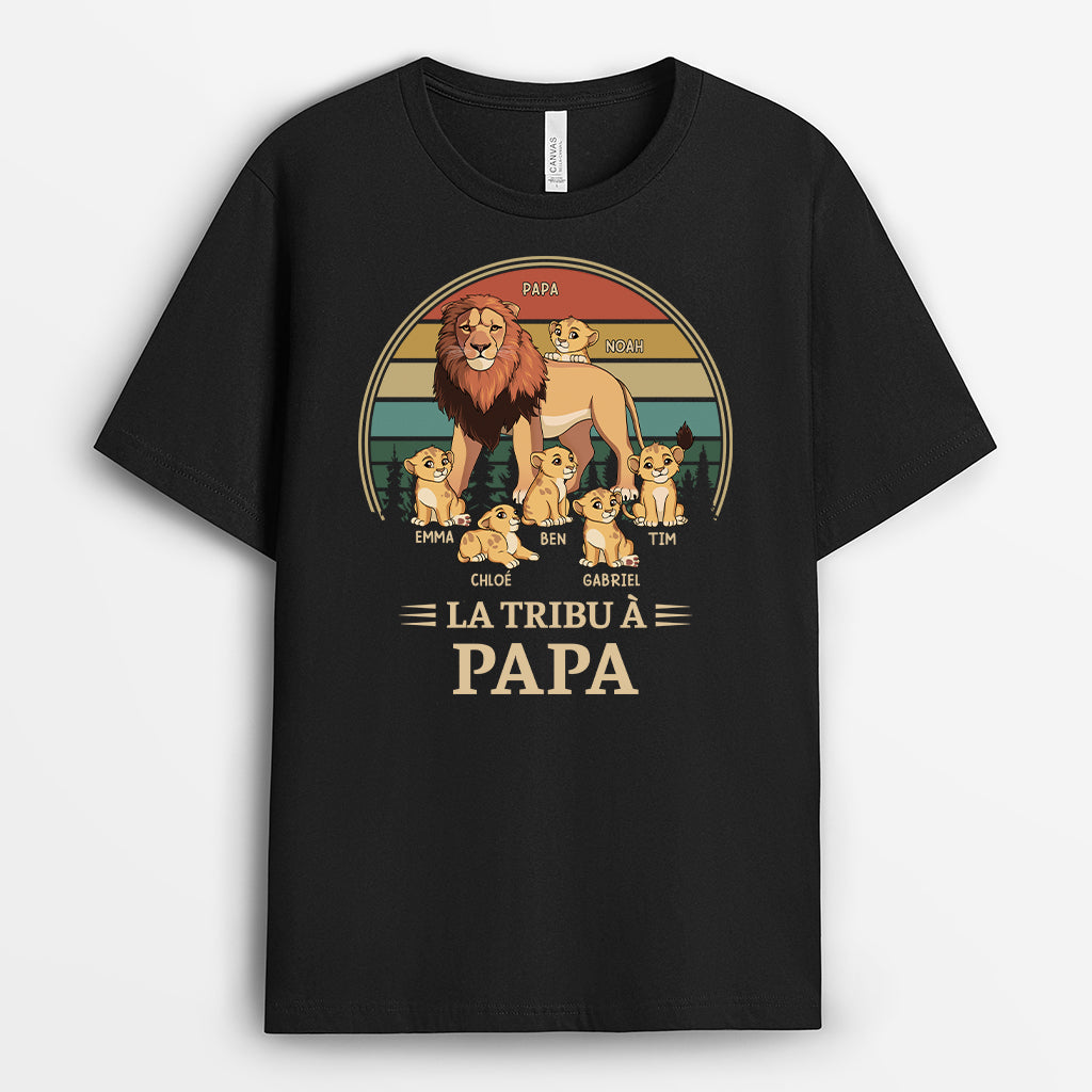 4925AFR1 t shirt personnalise la bande a papa lion version retro 4925a3l8b