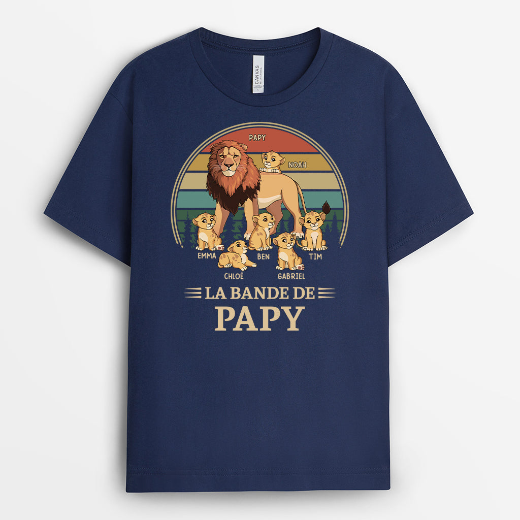 4925AFR2 t shirt personnalise la bande a papa lion version retro 4925a3l8b
