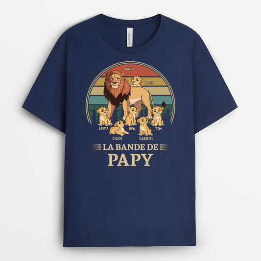 4925AFR2 t shirt personnalise la bande a papa lion version retro 4925a3l8b
