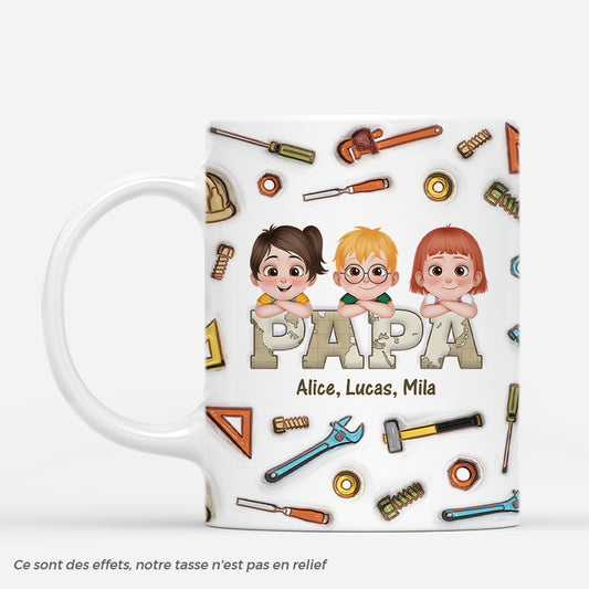 4926MFR1 effet dimpression 3d mug personnalise papa ouvrier version carte 4926m3t0b