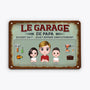 4938EFR1 plaque en metal personnalisee le garage de papa bricoleur design cartoon 4938e5y0b
