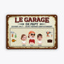 4938EFR2 plaque en metal personnalisee le garage de papa bricoleur design cartoon 4938e5y0b