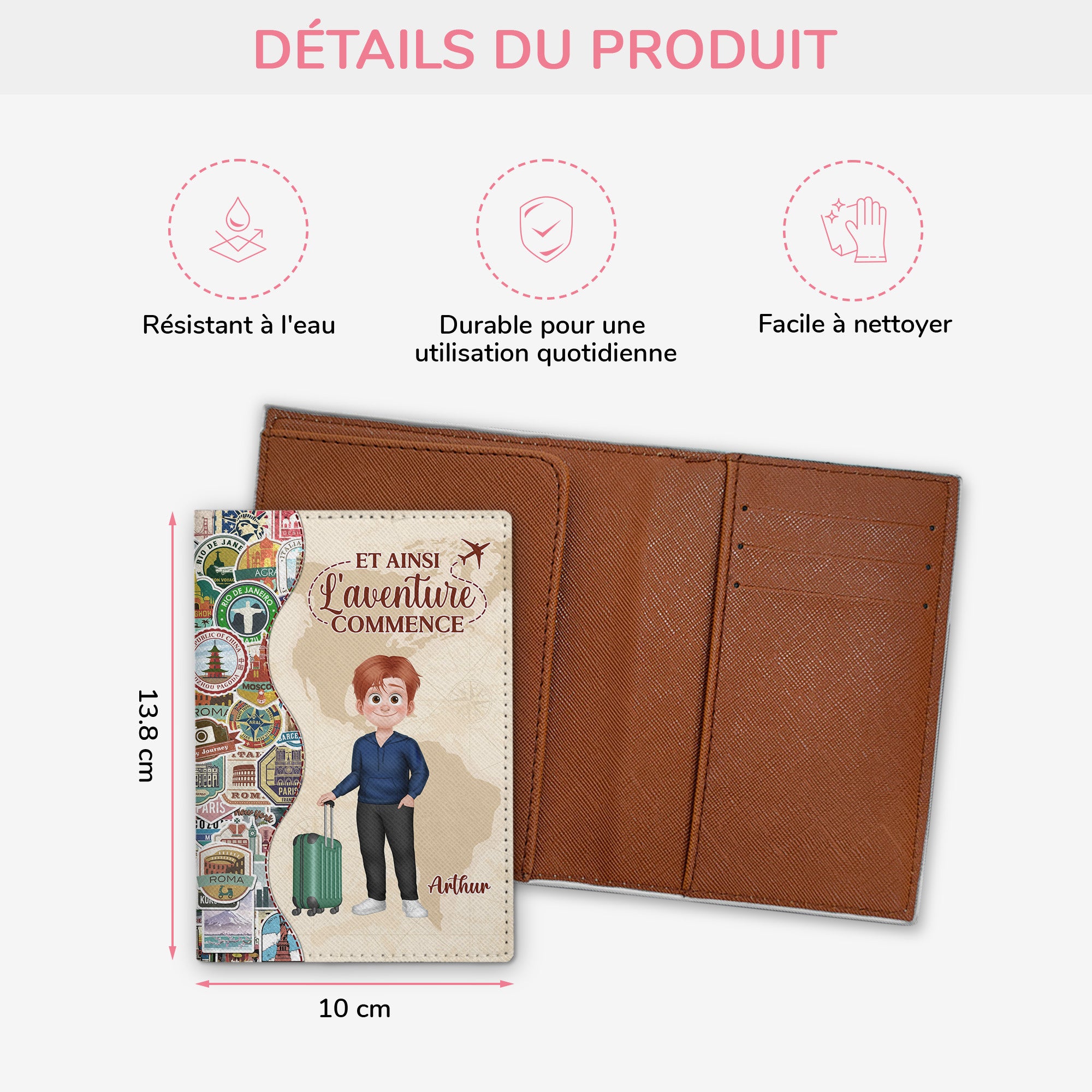 4940OFR3 porte passeport personnalise pour homme laventure commence 4940o8mmb