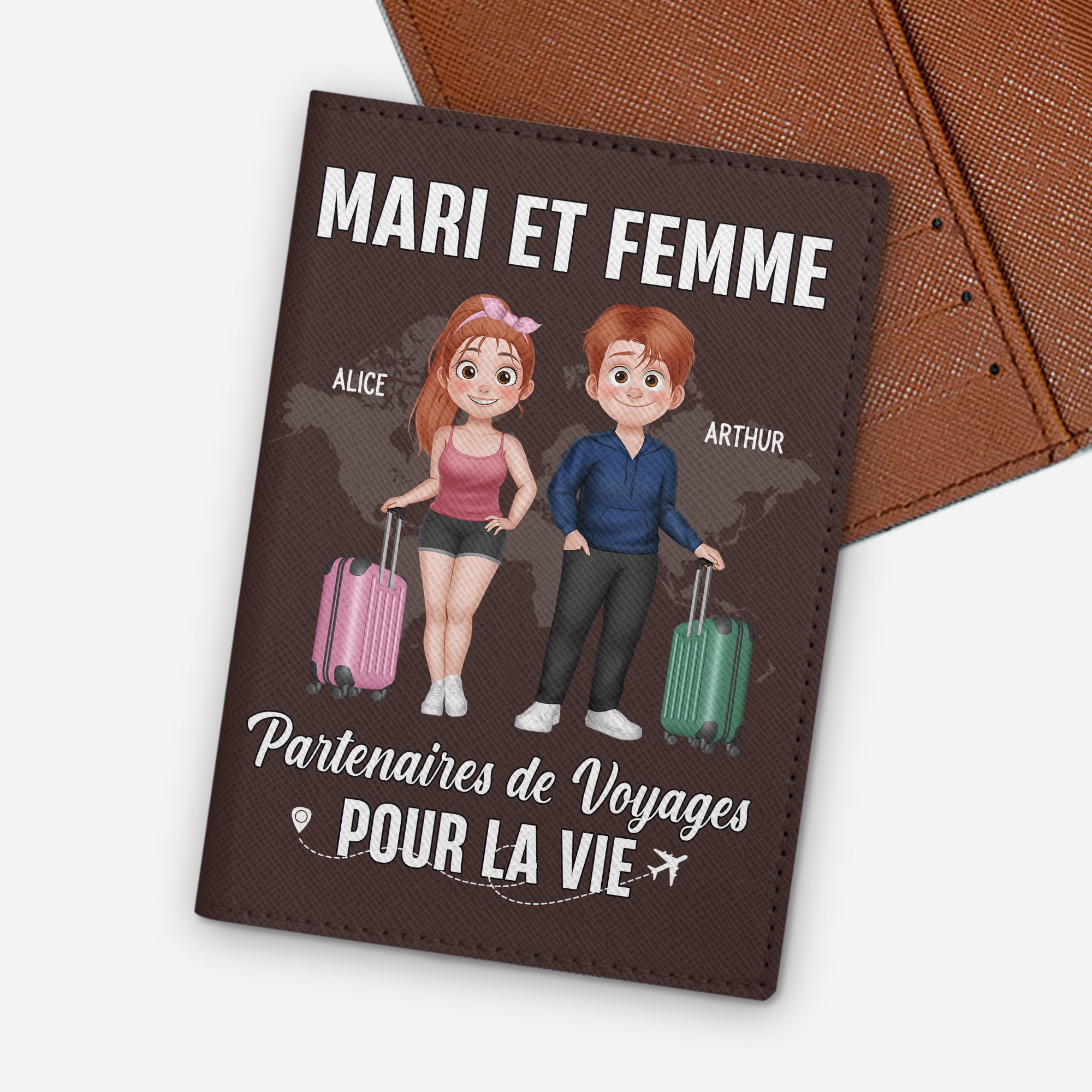 4955OFR1 porte passeport personnalise pour couple partenaires de voyages 4955o6mma