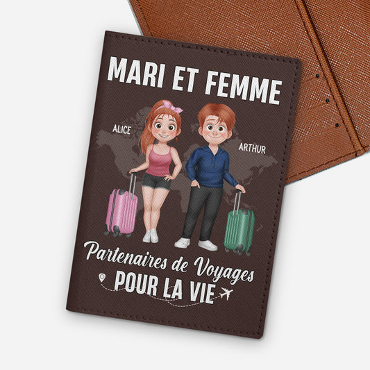 4955OFR1 porte passeport personnalise pour couple partenaires de voyages 4955o6mma