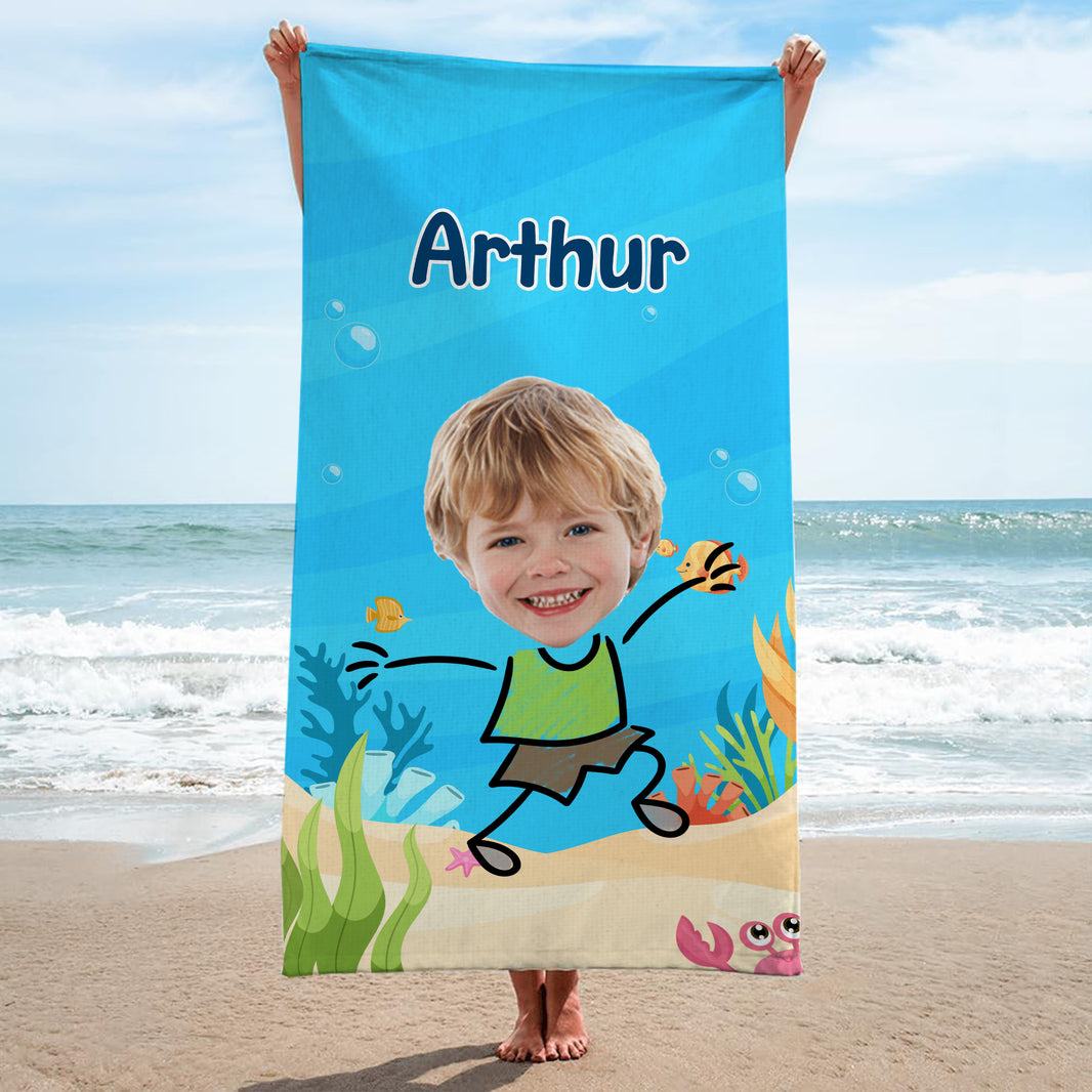 Serviette de plage personnalisée avec vos photos | Imprimez