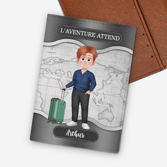 4964OFR1 porte passeport personnalise homme l_aventure vous attend 4964otvab