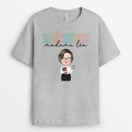 4984AFR2 t shirt personnalise maitresse avec prenom 4984atm0t