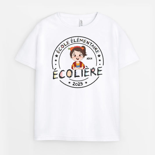 4985AFR1 t shirt personnalise enfant ecolier  ecoliere crayon de couleur 4985atq8k