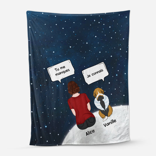 5001BFR1 plaid personnalise tu me manques cadeau commemoratif pour chien 5001btgtc