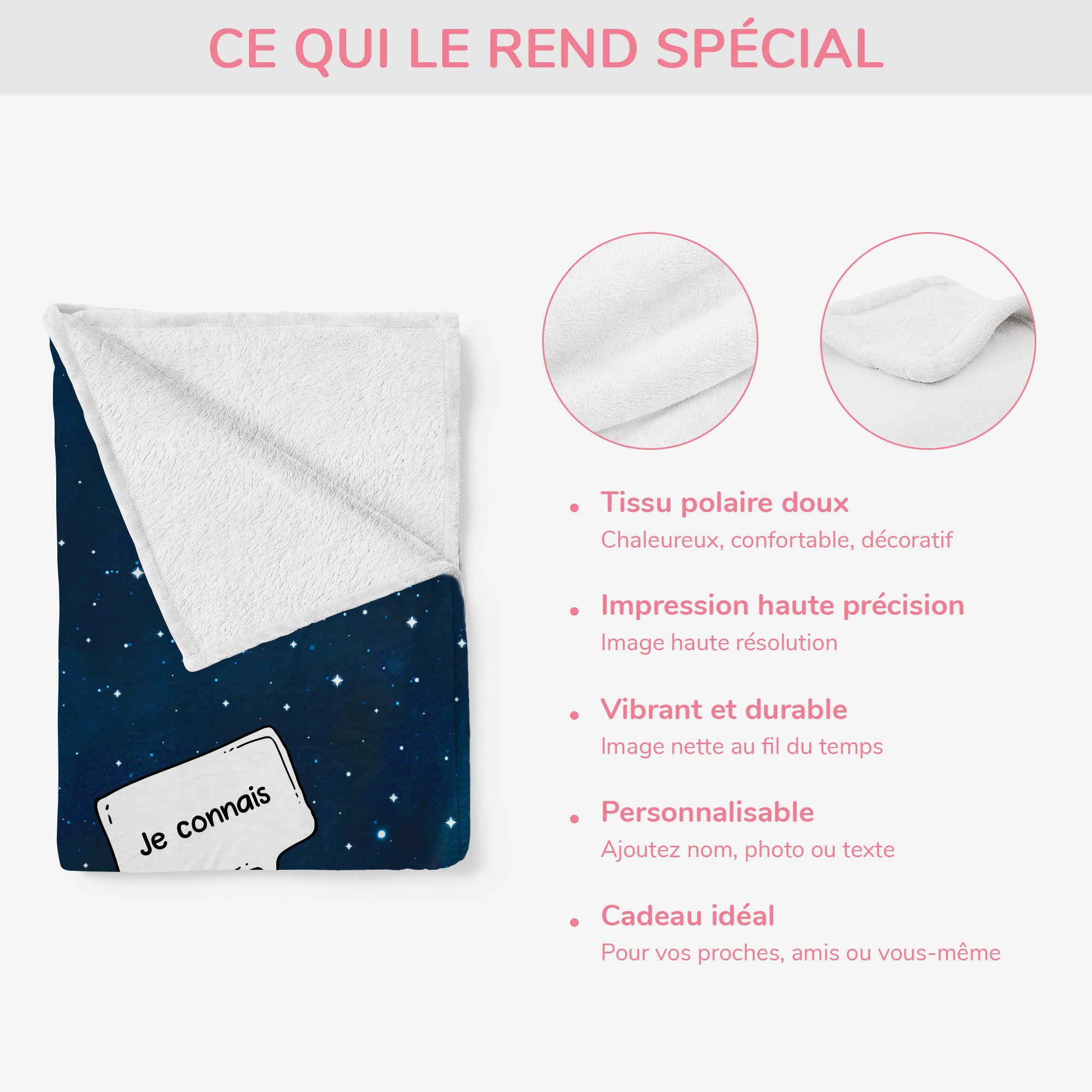 5001BFR4 plaid personnalise tu me manques cadeau commemoratif pour chien 5001btgtc