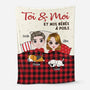 5003BFR1 plaid personnalise avec chien toi  moi et nos bebes a poils 5003btgtc