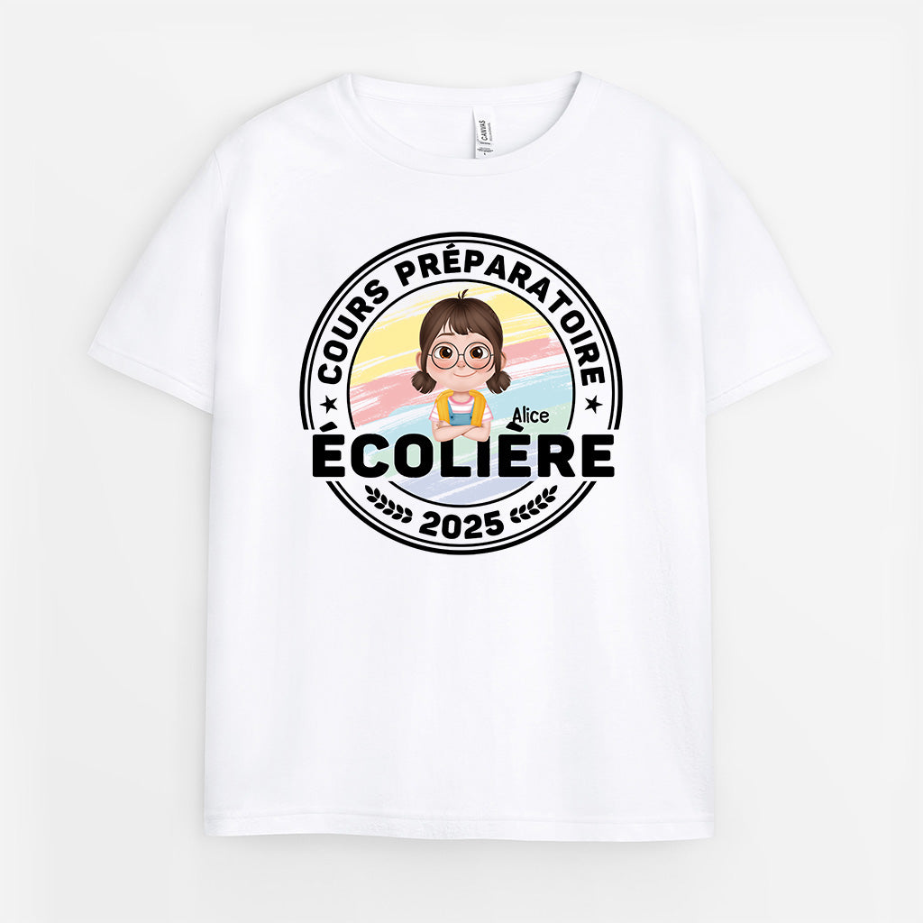 5016AFR2 t shirt personnalise enfant ecolier  ecoliere design cartoon 5016a3mk