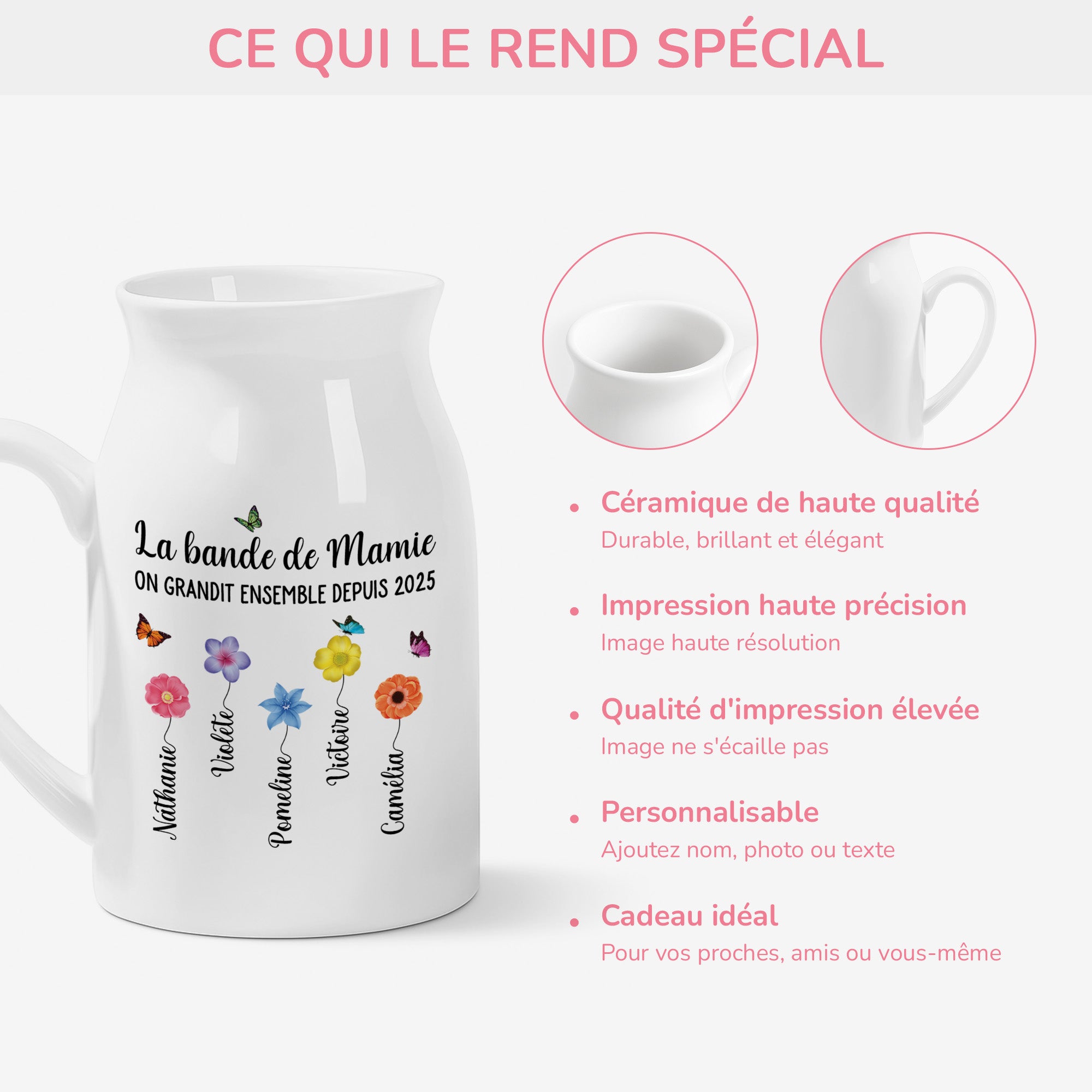 5030OFR3 vase personnalise pour mamie la bande de mamie version florale 5030ok4ma