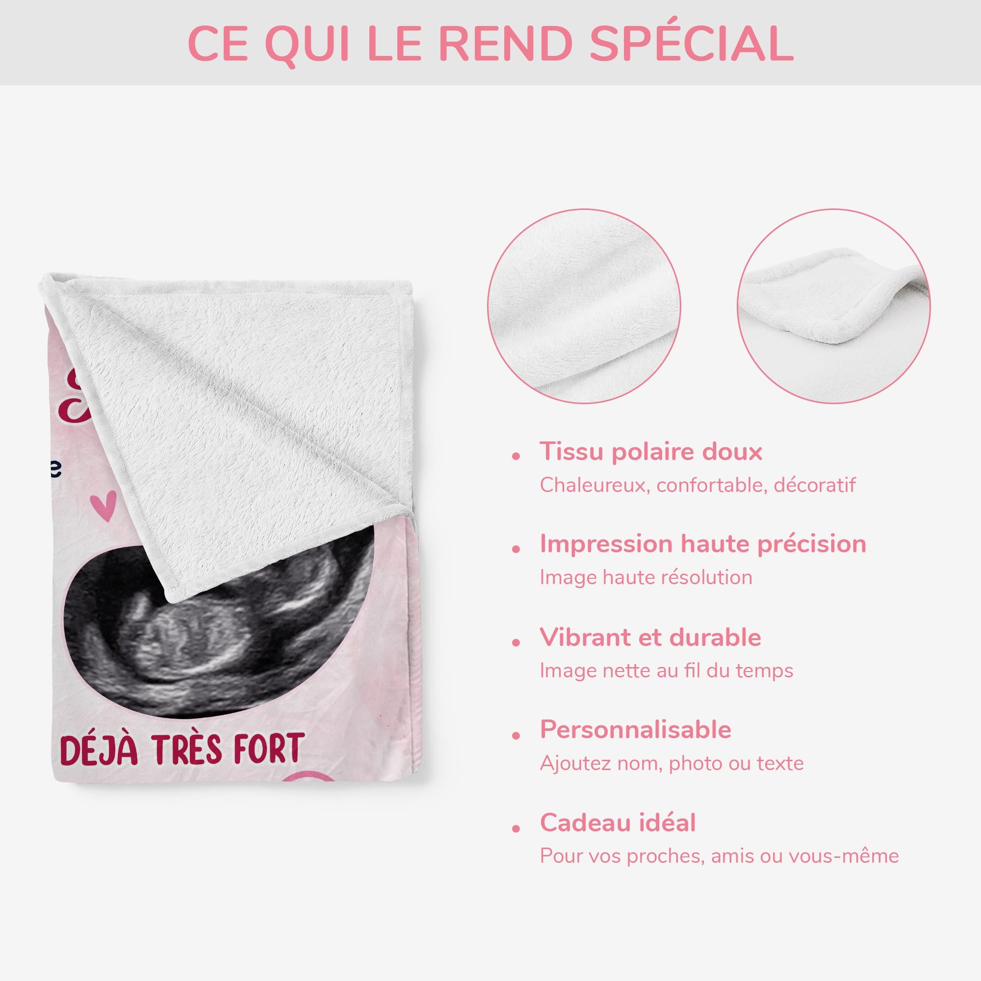 5033BFR4 plaid personnalise avec photo coucou maman 5033b34aa