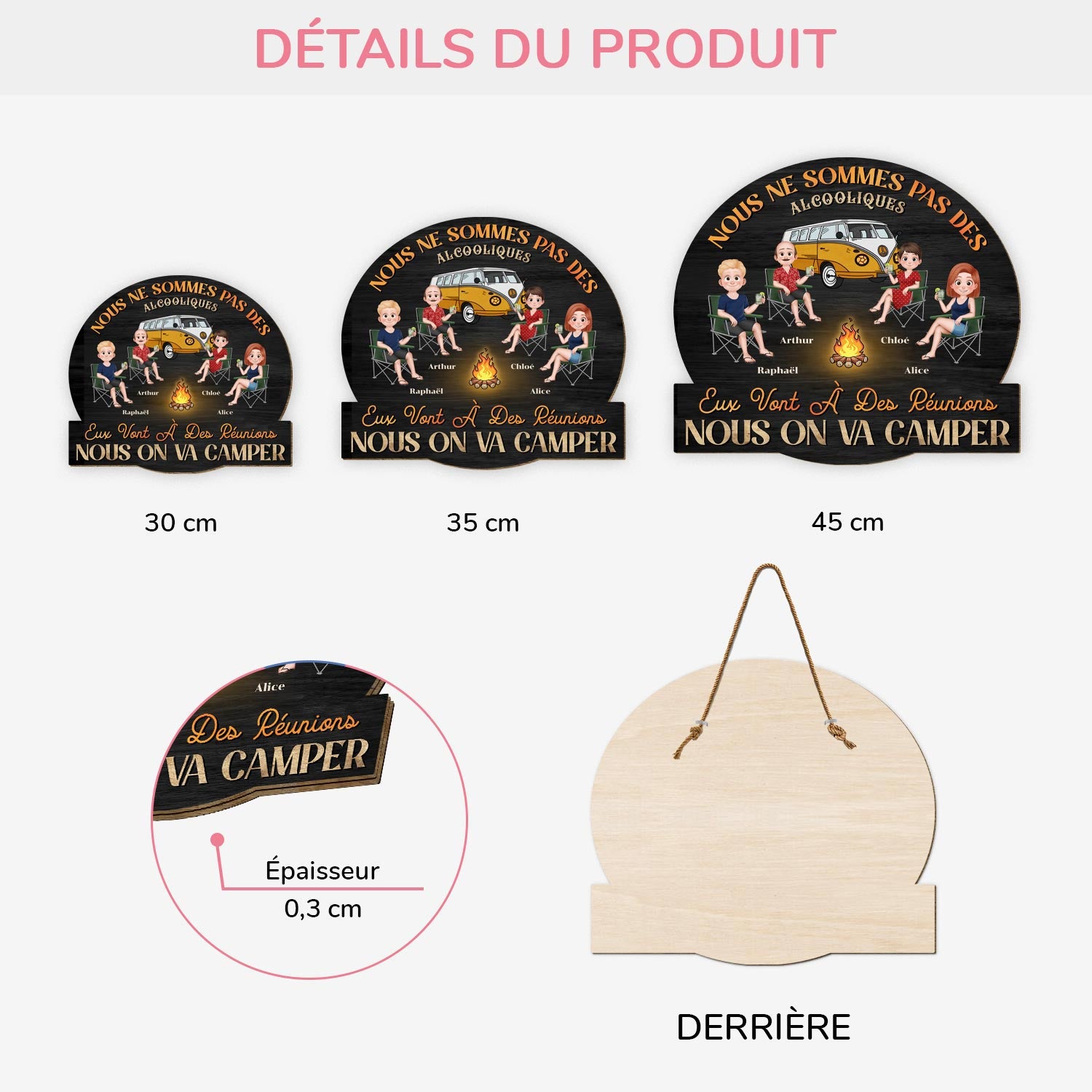 5034QFR3 plaque en bois personnalisee a suspendre le coin des amis 5034qkhaf