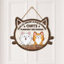 5035QFR2 plaque en bois personnalisee avec chat a suspendre fermer la porte svp 5035q8qnd