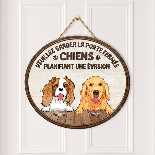 5035QFR2 plaque en bois personnalisee avec chien a suspendre fermer la porte svp 5035q8qnc_efdfc687 d6c1 418e 963e 671fb2bb4bcb
