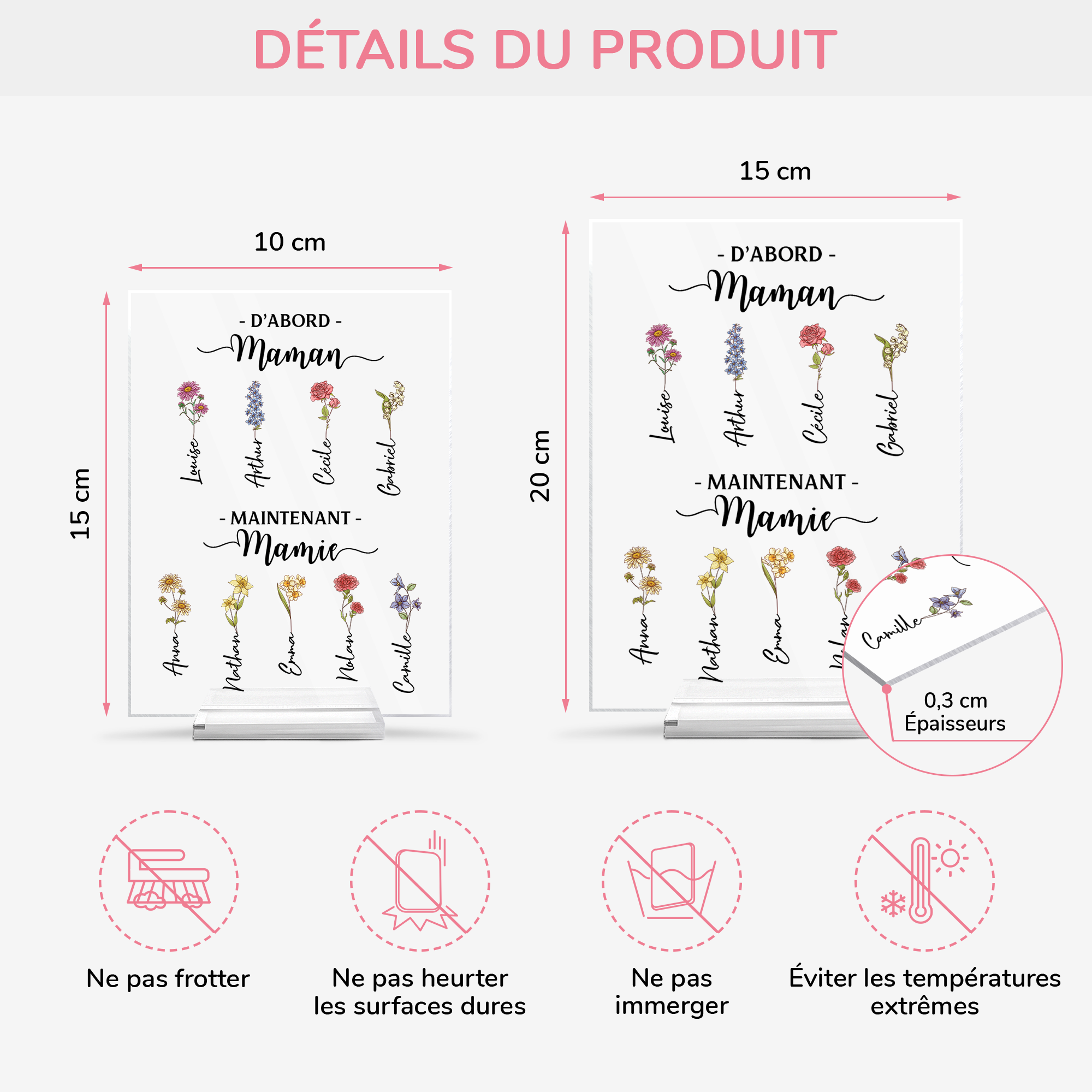 5040RFR4 plaque en acrylique personnalisee avec support avec prenom dabord maman maintenant mamie 5040rttna