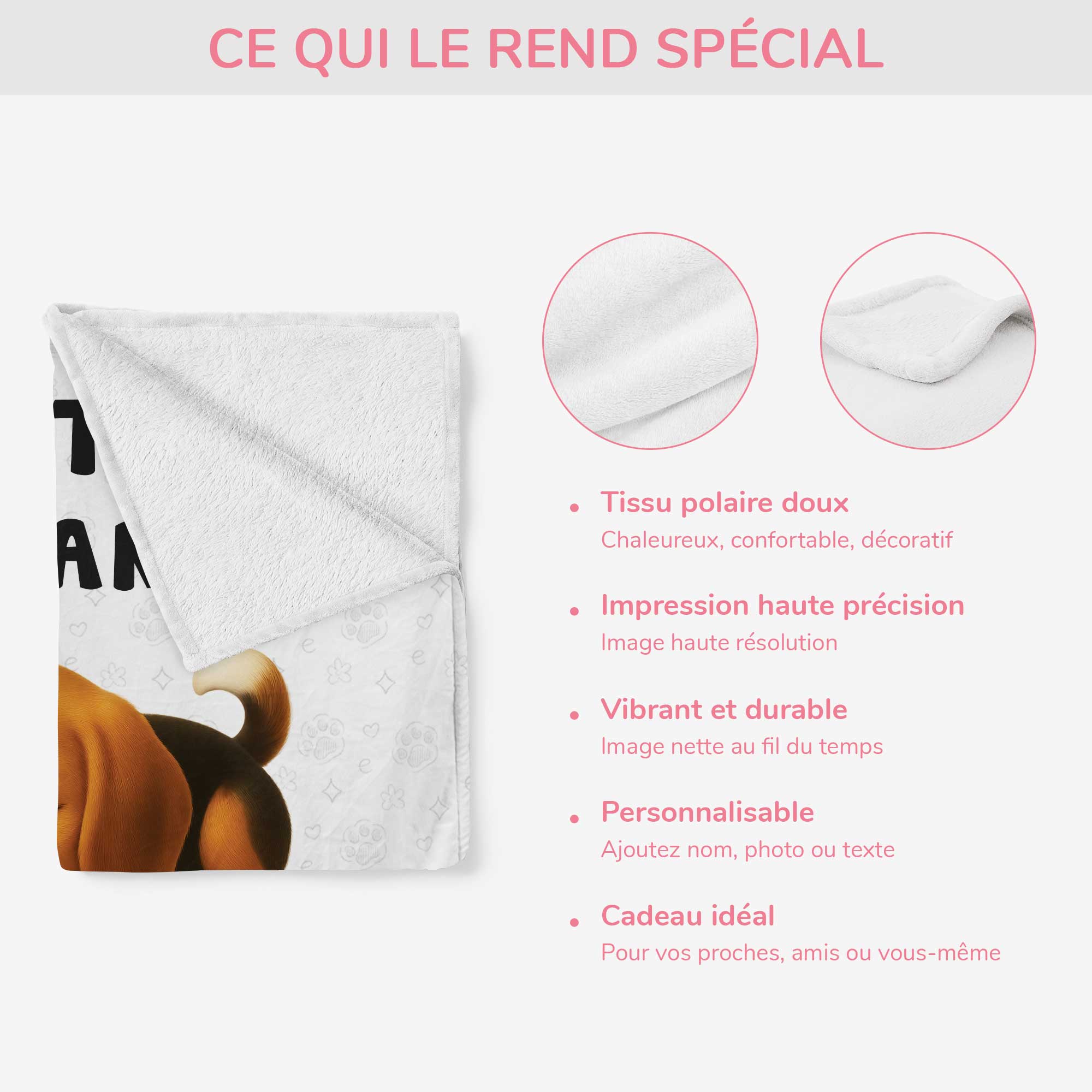 5041BFR4 plaid personnalise avec chien protege par 5041b3gac