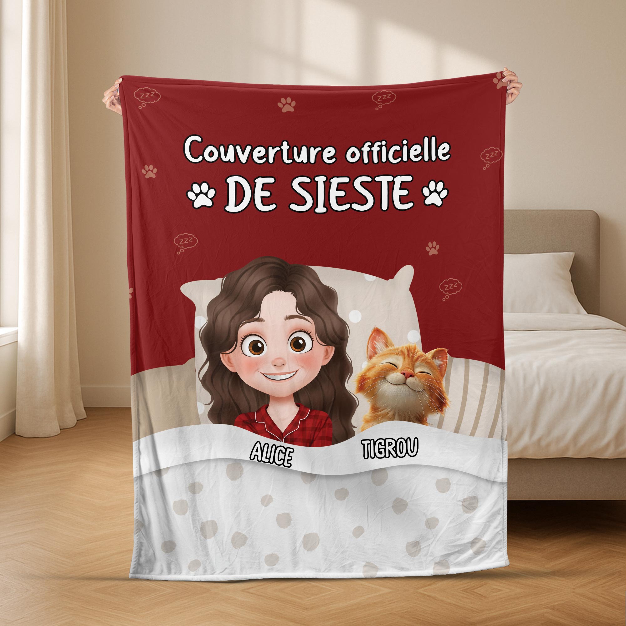 5057BFR2 plaid personnalise avec chat couverture officielle 5057b36ad
