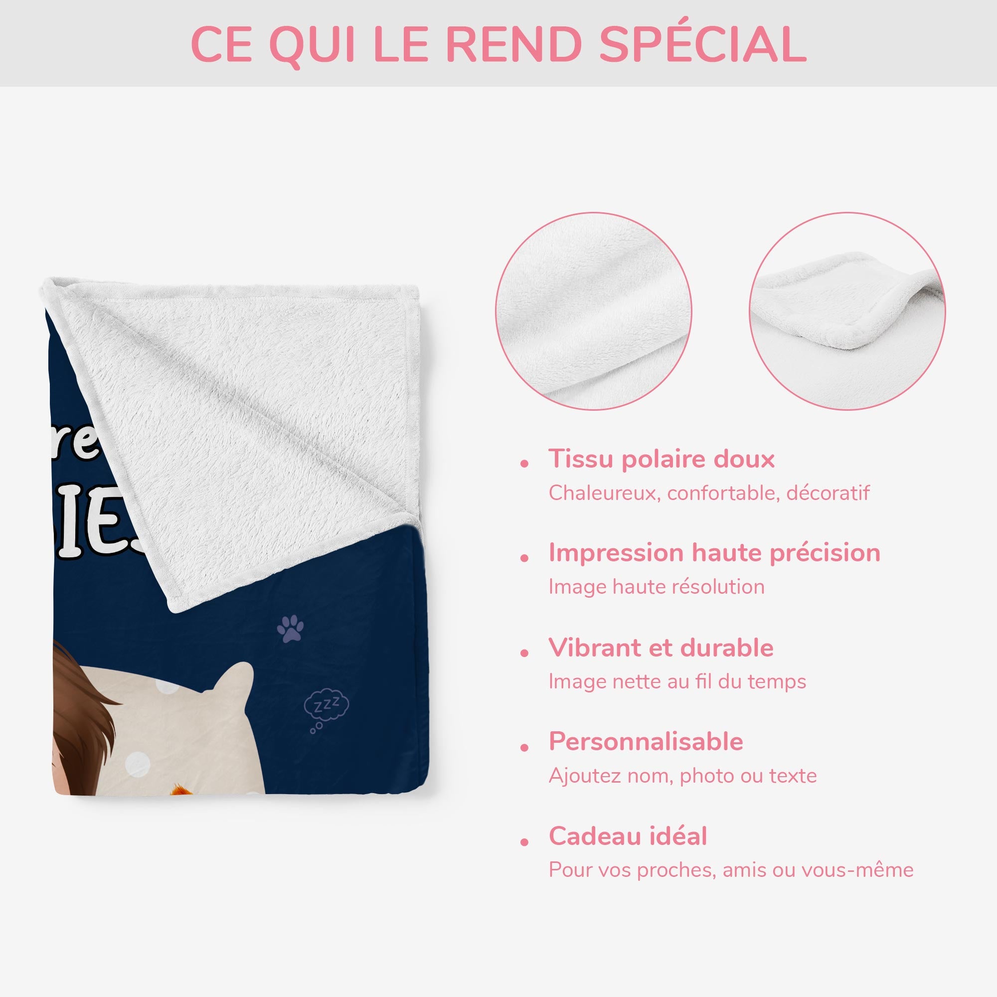 5057BFR4 plaid personnalise avec chat couverture officielle 5057b36ad