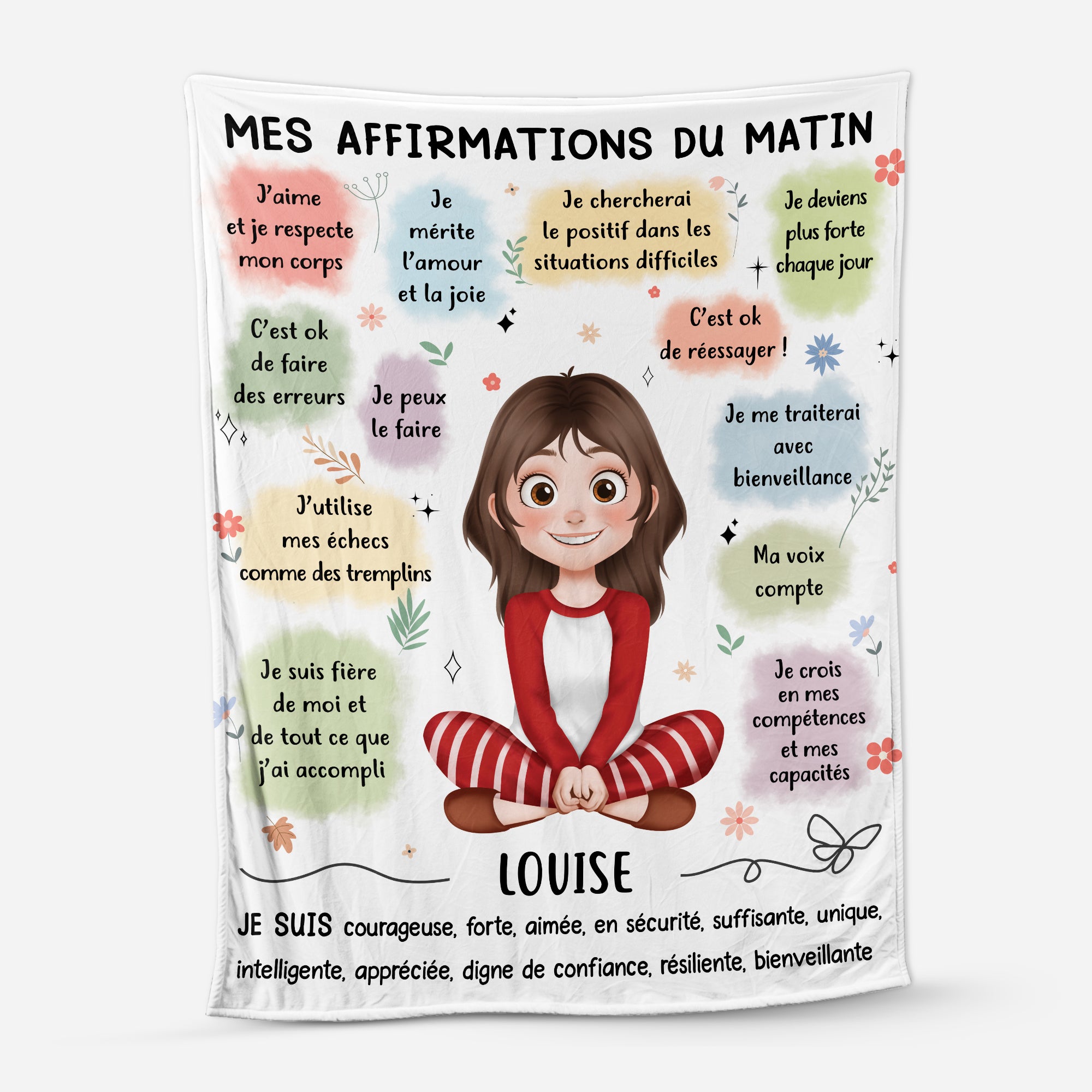 5060BFR1 plaid personnalise femme mes affirmations du matin 5060b6qna