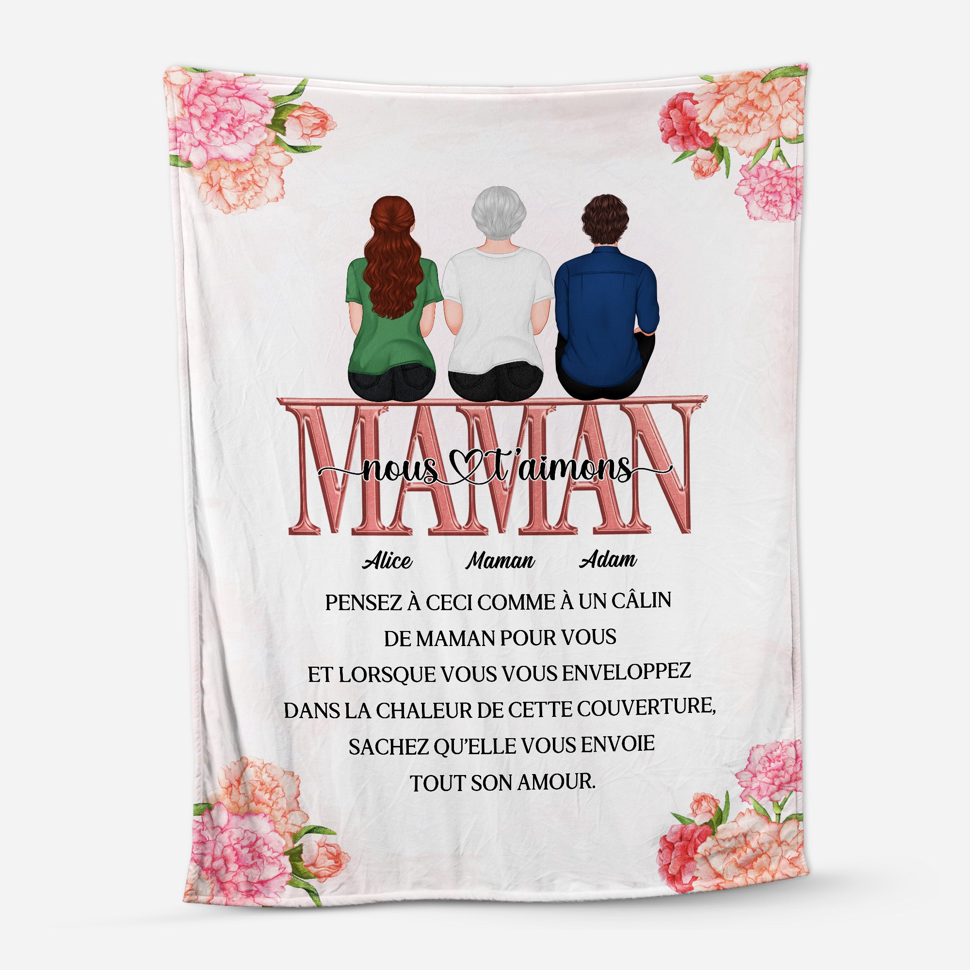 5062BFR1 plaid personnalise cadeau commemoratif maman 5062b6gma
