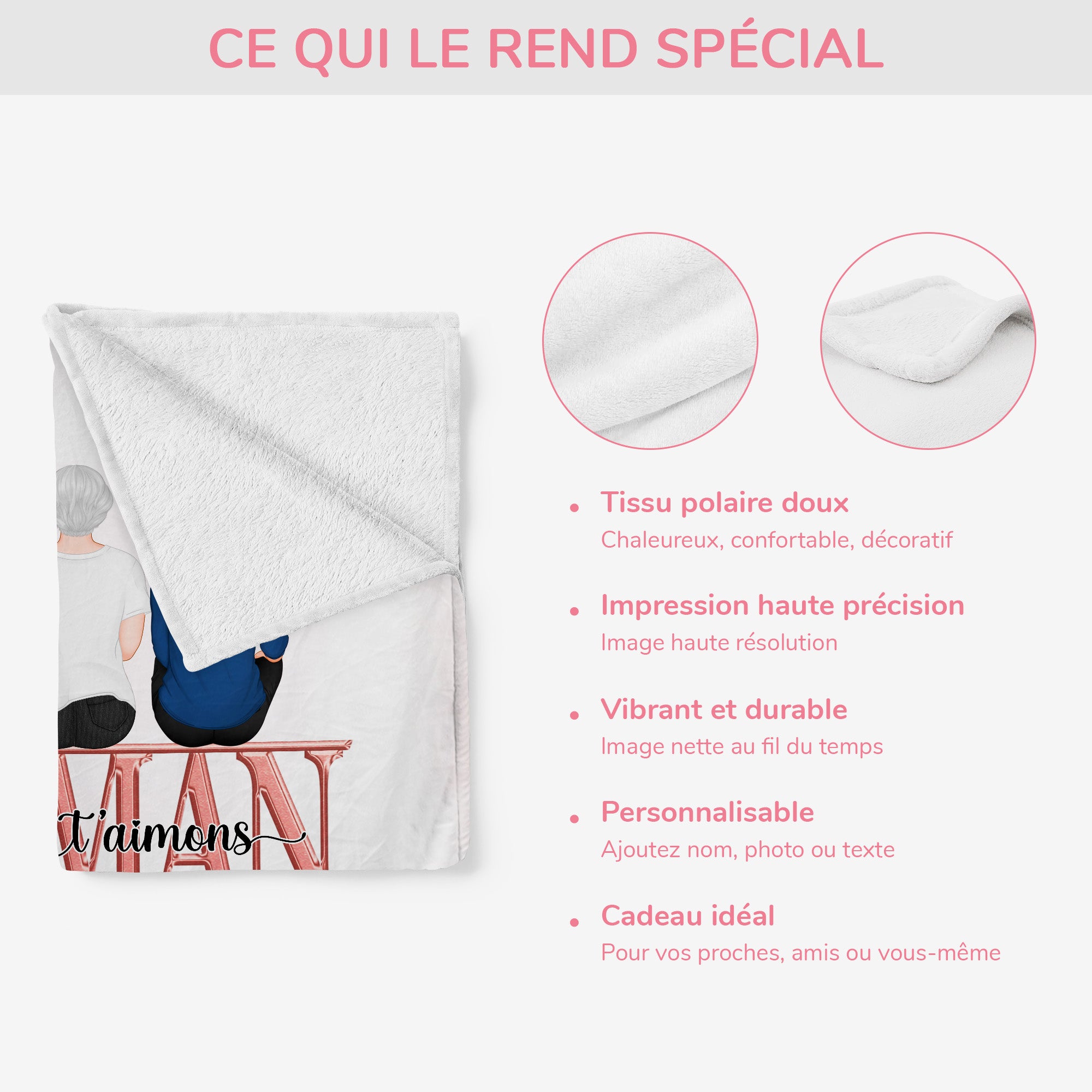 5062BFR4 plaid personnalise cadeau commemoratif maman 5062b6gma