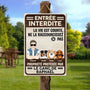 5070QFR2 plaque en bois personnalisee avec chien a suspendre propriete protegee 5070qkqac