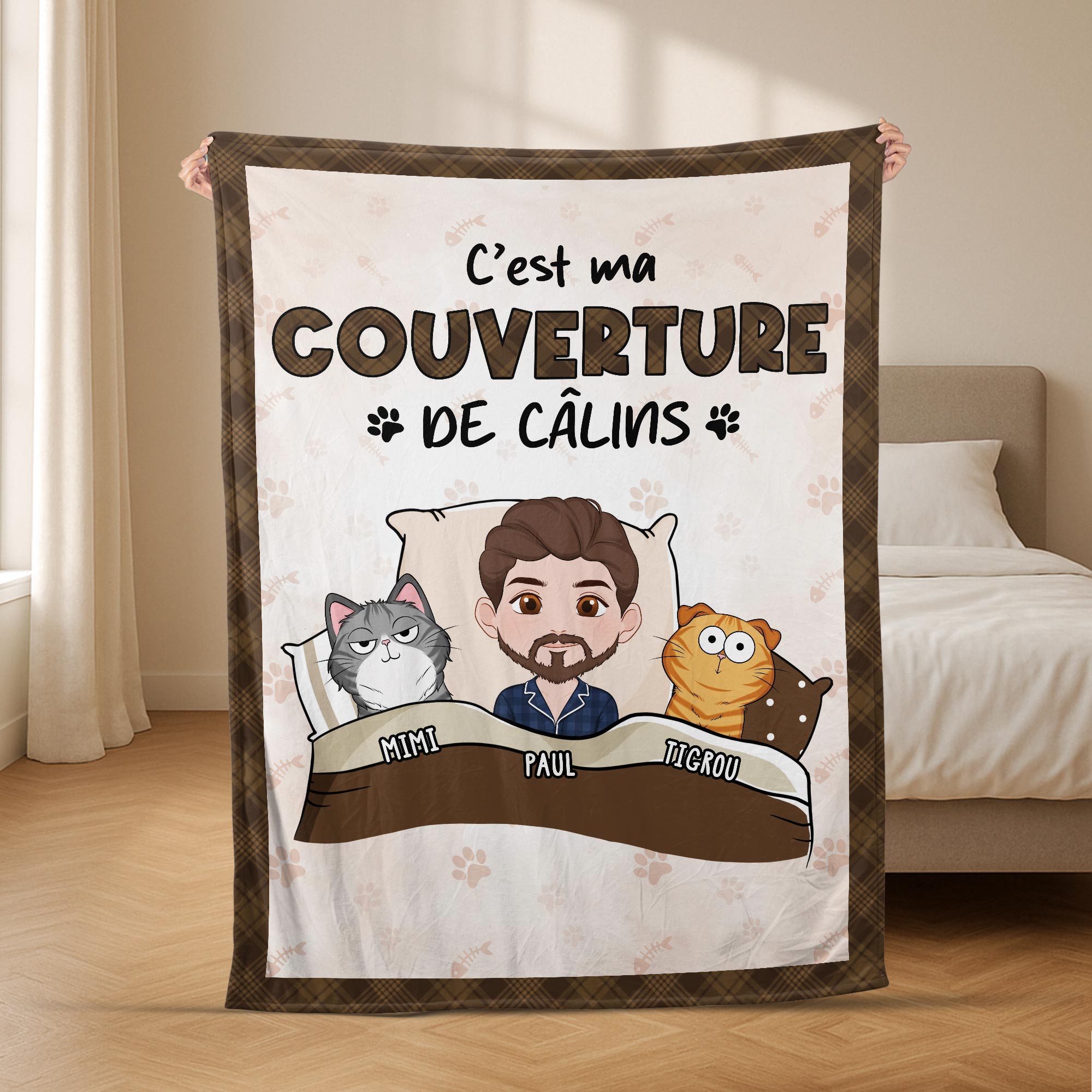 5072BFR2 plaid personnalise avec chat ma couverture de calins 5072b3yad