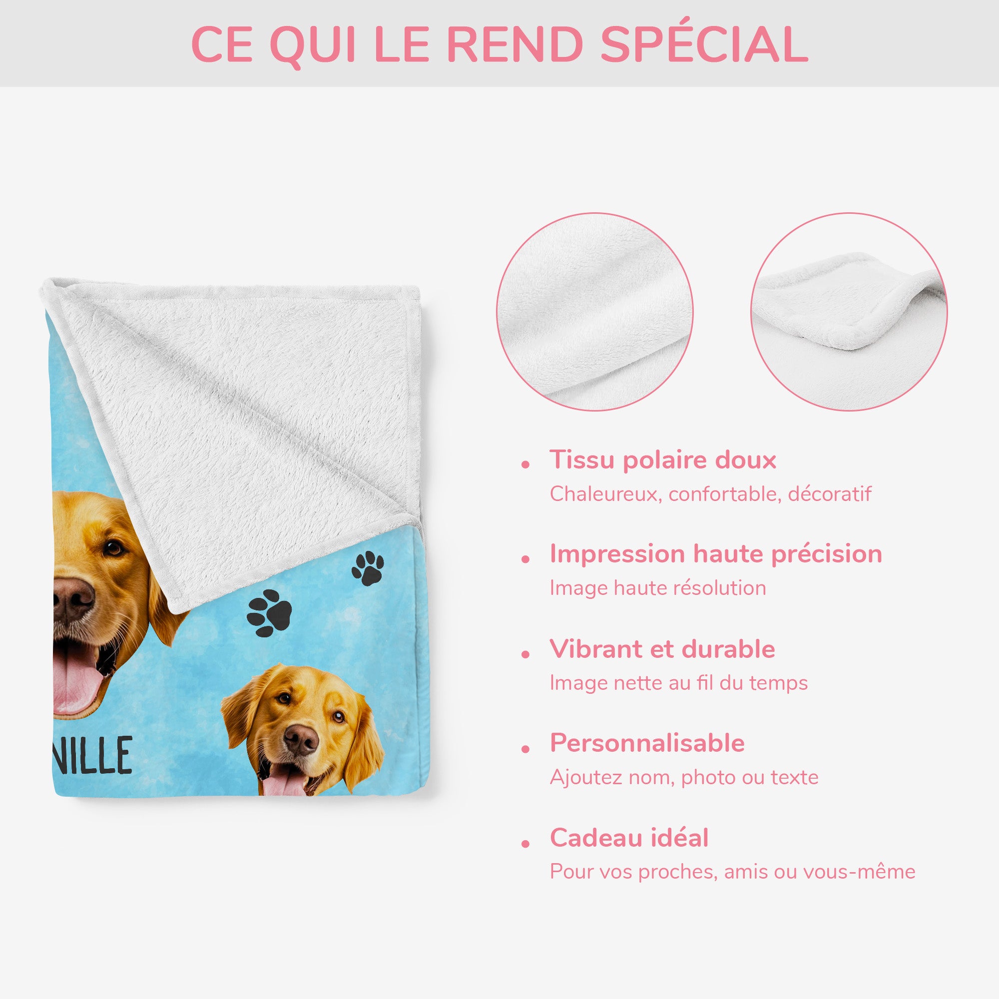5082BFR4 plaid personnalise couverture personnalisable avec visages 5082b3tmc