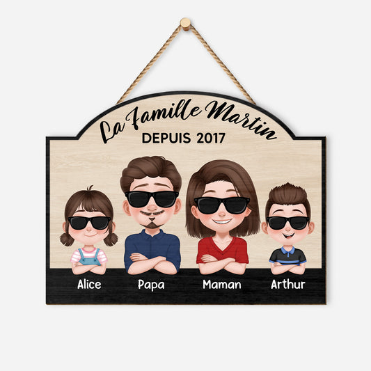 5086QFR1 plaque en bois personnalisee a suspendre famille depuis 5086q8gmi