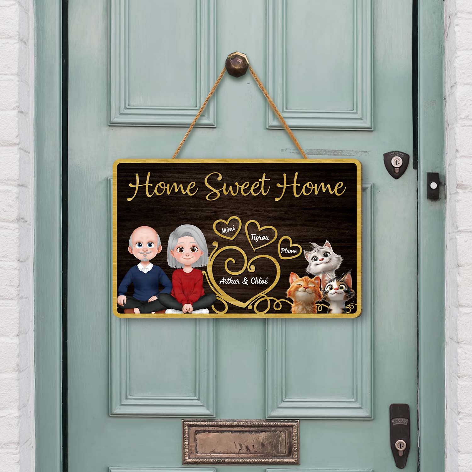 5090QFR2 plaque en bois personnalisee avec chat a suspendre home sweet home 5090qkmad_816afa7d 71b1 4ed8 b30e f5b0c5fb51f9
