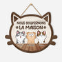 5094QFR1 plaque en bois personnalisee avec chat a suspendre nous gouvernons la maison 5094q8itd