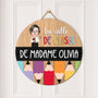 5104QFR2 plaque en bois personnalisee a suspendre la classe de maitresse 5104qtgtt