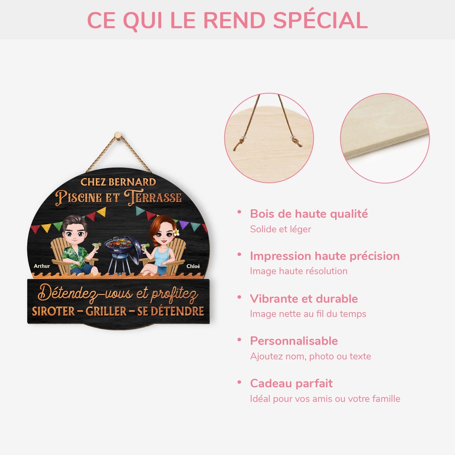 5109QFR4 plaque en bois personnalisee couple a suspendre detendez vous et profitez 5109q6mai