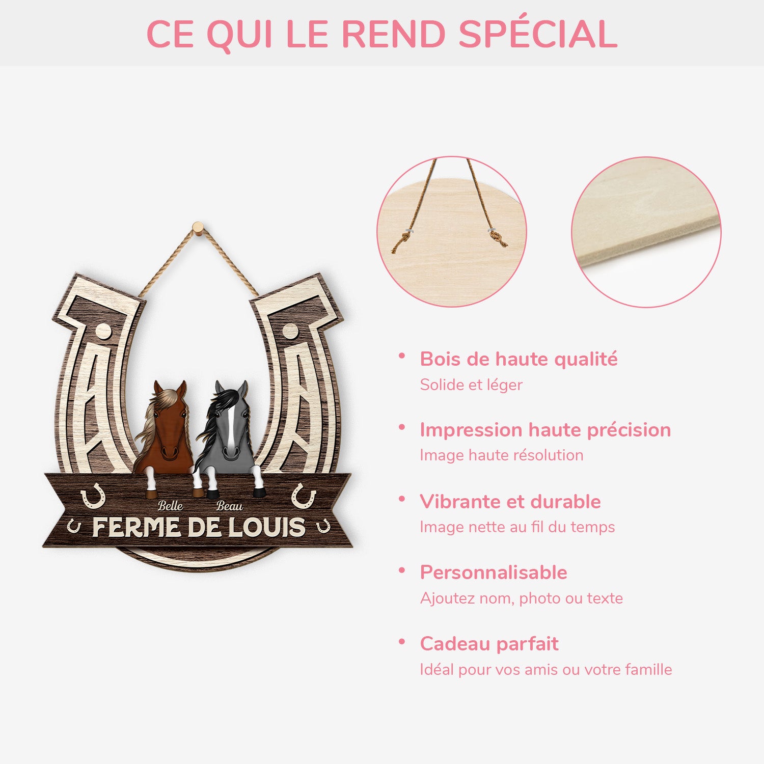 5113QFR4 plaque en bois personnalisee a suspendre notre ferme depuis 5113q6kti