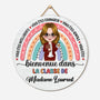 5114QFR1 plaque en bois personnalisee a suspendre bienvenue dans la classe 5114q66mi