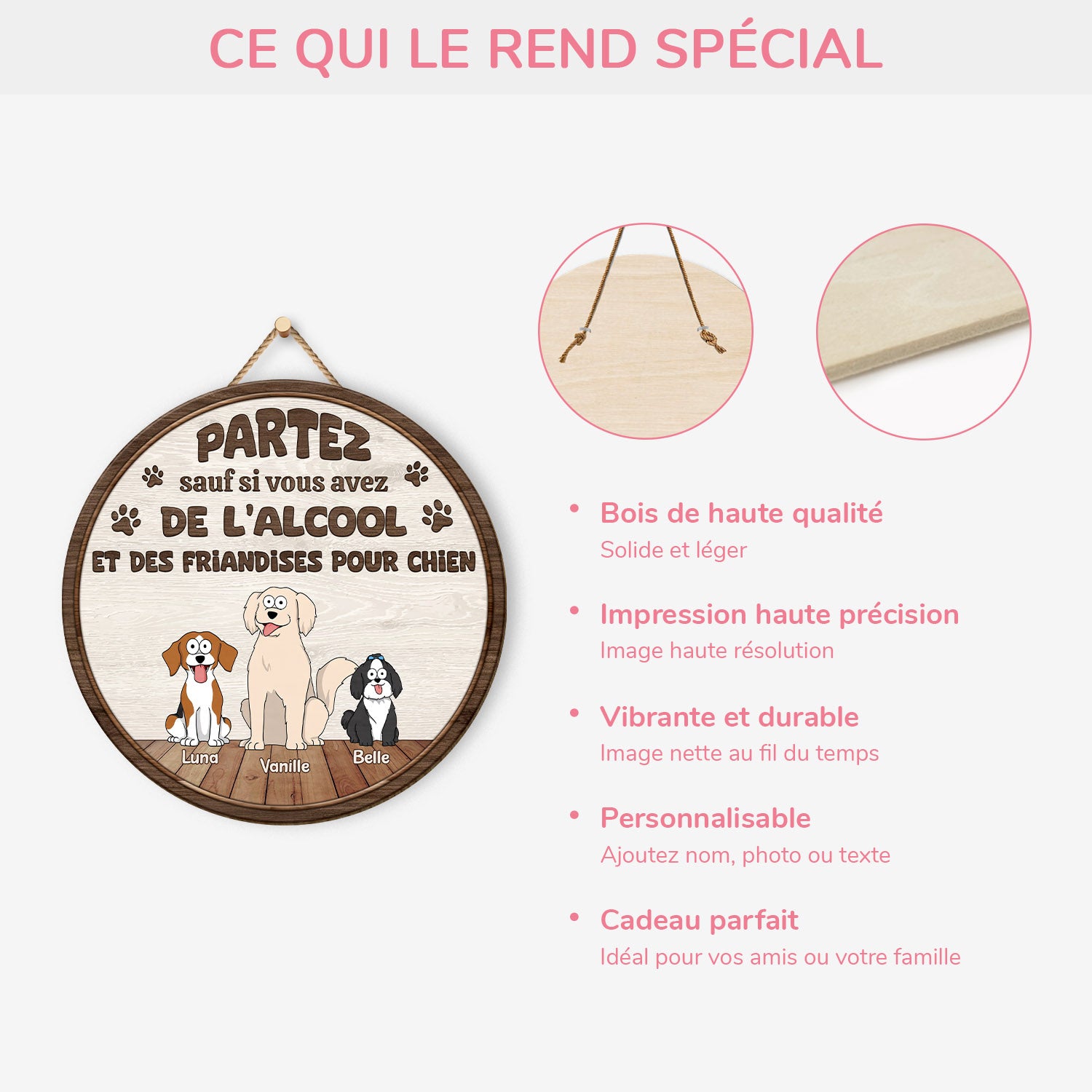 5116QFR4 plaque en bois personnalisee avec chien a suspendre partez sauf si 5116q6ync_868b5558 9995 46a3 945f b7695c846ca2