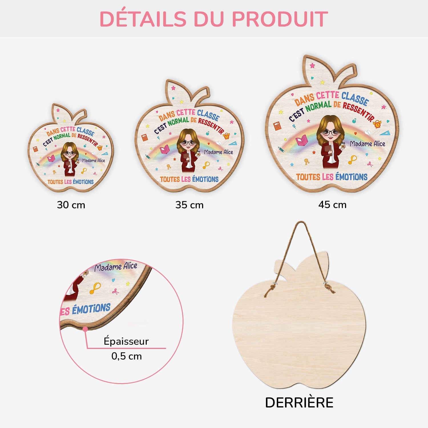 5119QFR3 plaque en bois personnalisee a suspendre dans cette classe c_est normal 5119q36nt