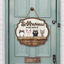 5135QFR2 plaque en bois personnalisee avec chat rigolo a suspendre bienvenue chez nous 5135qkynd