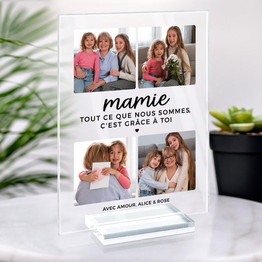 5137RFR2 plaque en acrylique personnalisee photo pour maman cest grace a toi 5137rkuma